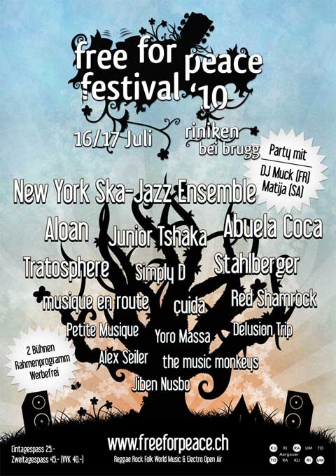 Flyer Free For Peace Festival